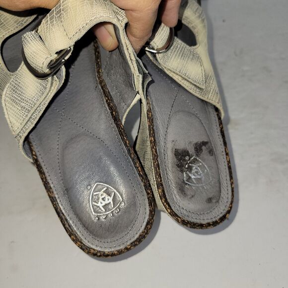 Ariat Sandals Womens Sz 8.5B Lizard Print Wedge Gray Animal Print Casual 20981 - Picture 13 of 15